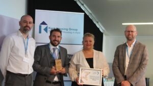 Thanet District Council's Tamiz prosecution team collect their award from Chris Knowles